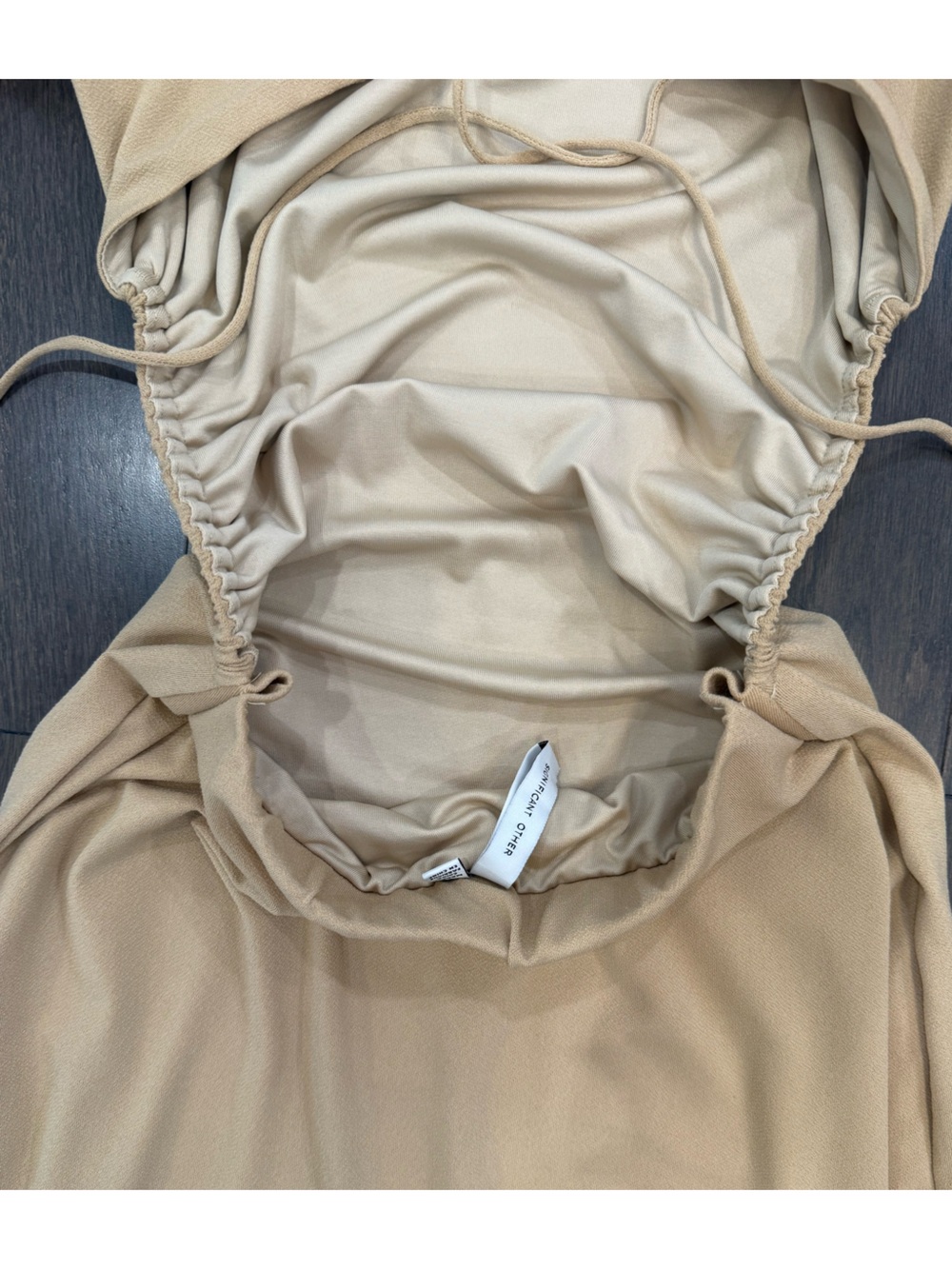 Significant Other Beige Long Sleeve Cutout Maxi Dress - Picture 6 of 7